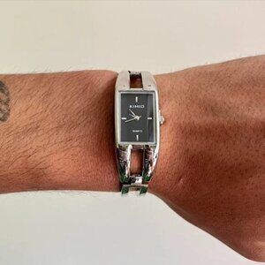2000s vintage style cute rectangle stainless steel quartz watch